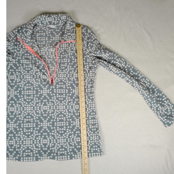 Columbia Sportswear Women's Fleece Quarter Zip Pullover Gray White Pattern Sz S - Picture 7 of 8